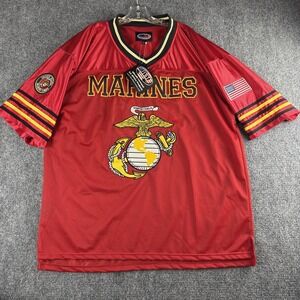 JWM US Marines Football Jersey 2XL NWT Red Embroidered Semper Fi Back Crest